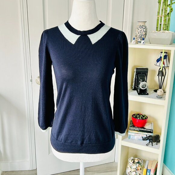 J. Crew 100% Merino Trompe L'Oeil Intarsia Pullover Sweater (size XS) - Picture 2 of 15